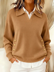 Vynette - V-Neck Sweater with Collar