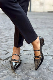Cross-Strap Court Shoes