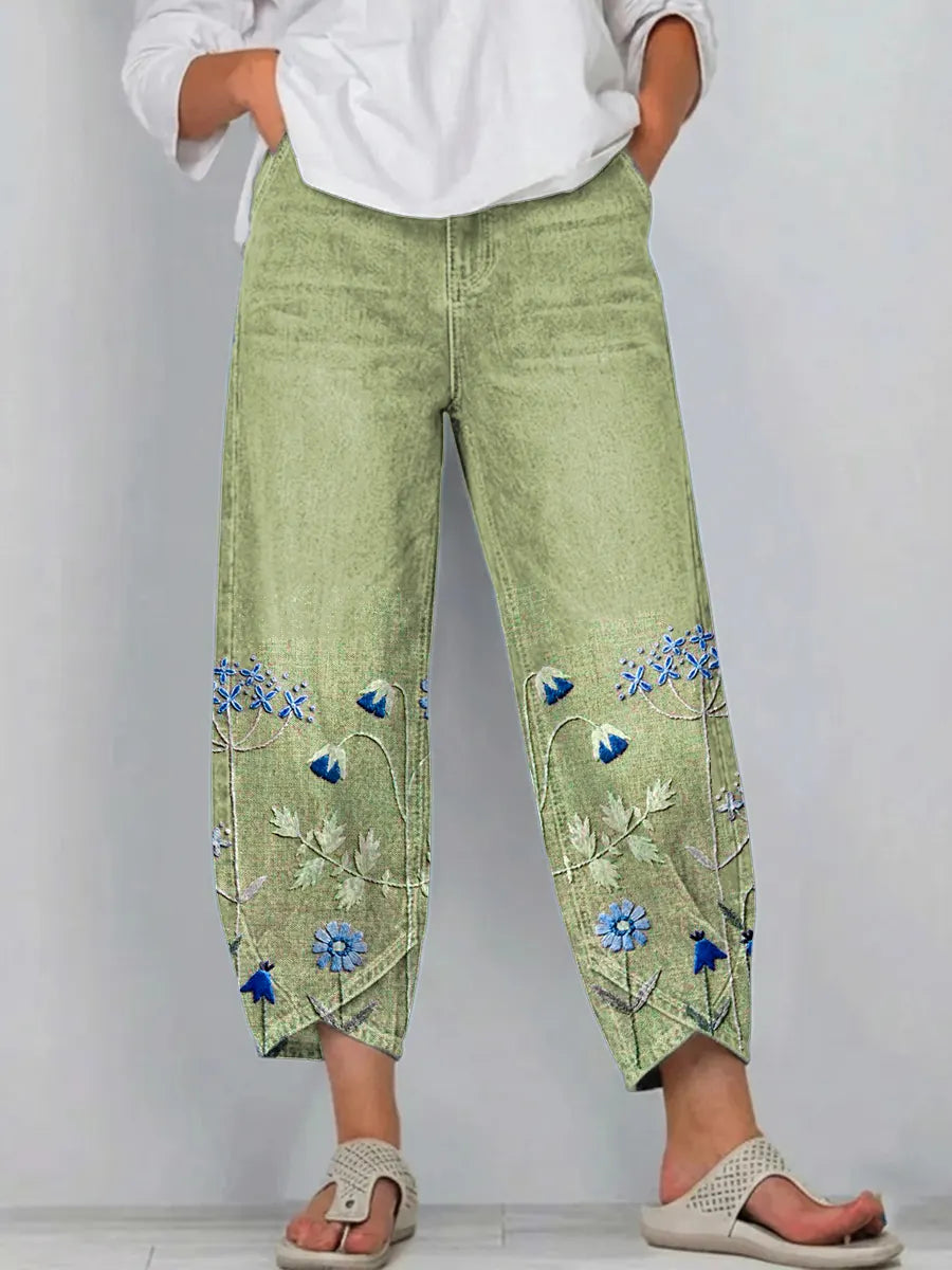 Rowena - Floral Print Casual Trousers