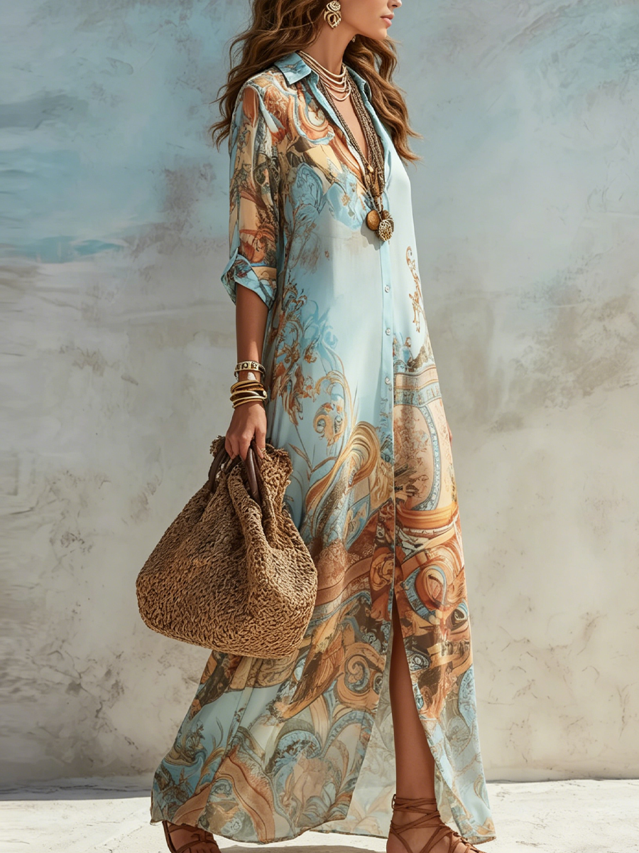 Valentina | Floral Baroque Maxi Dress