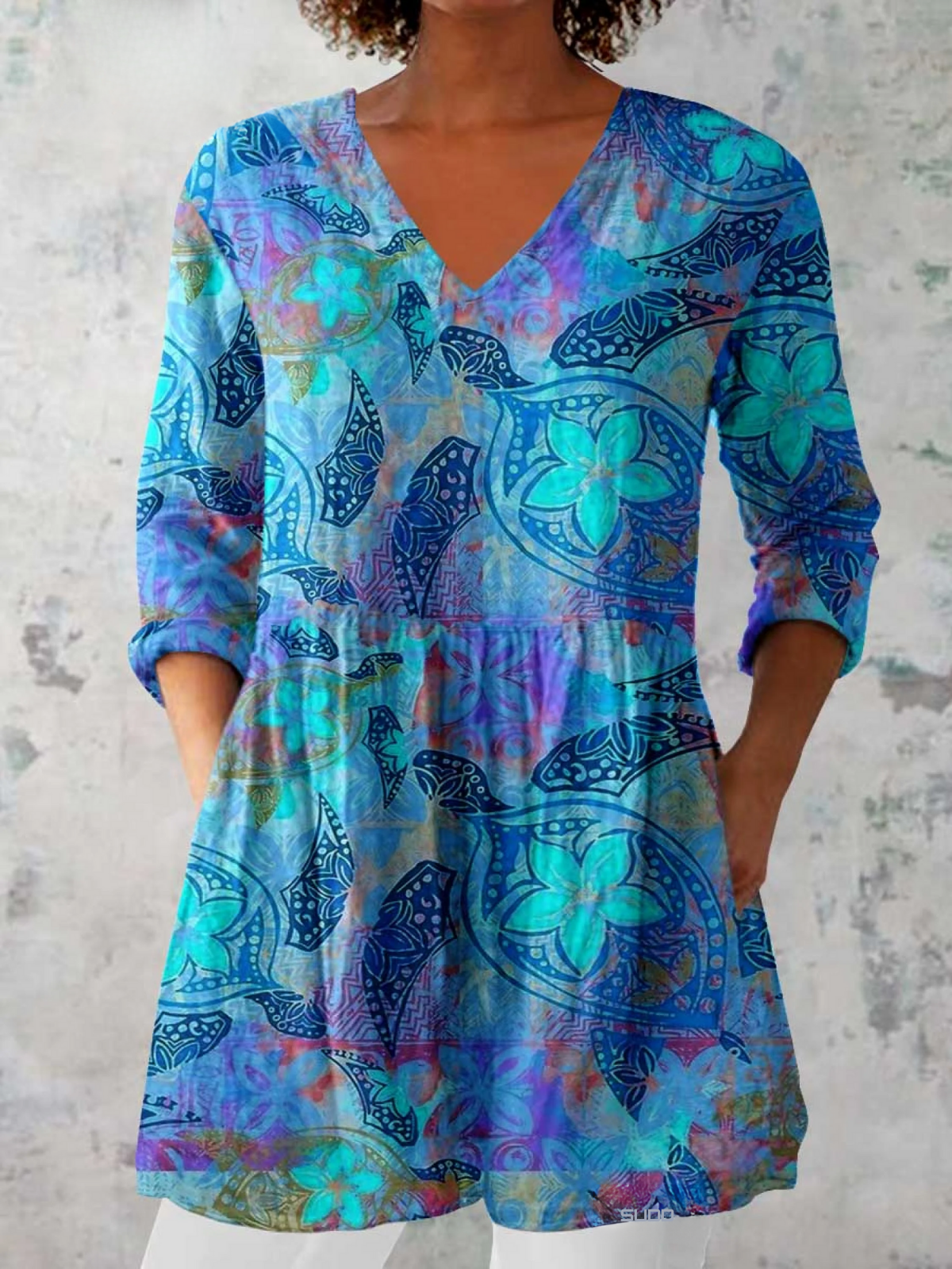 Bernadette | Long V-Neck Blouse