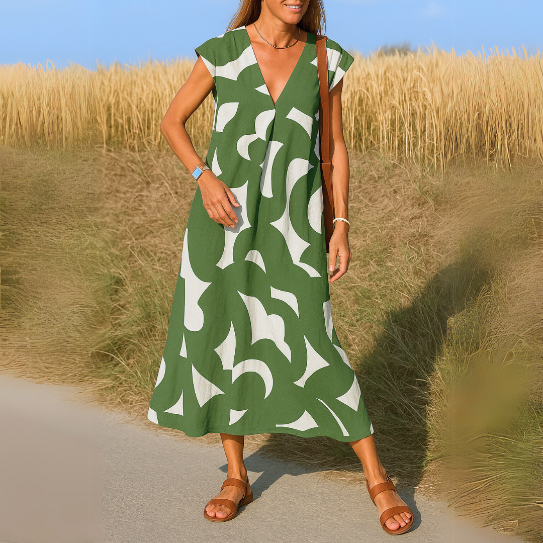 Valenique - Stylish V-Neck Dress