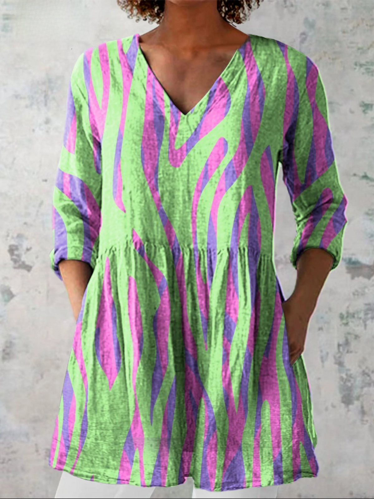 Cali | Long V-Neck Blouse