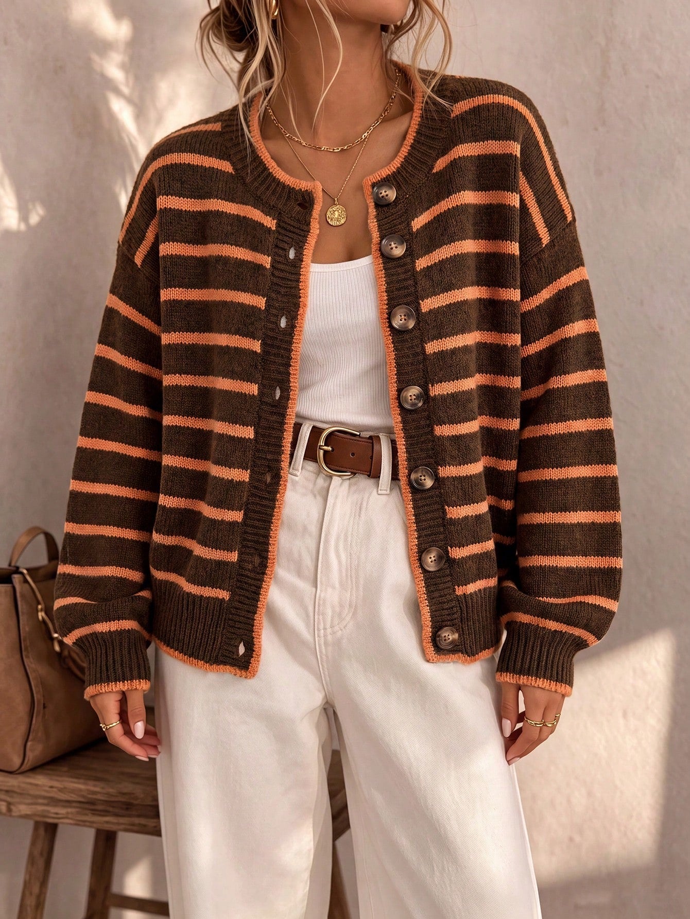Mabel - Soft Striped Knit Cardigan