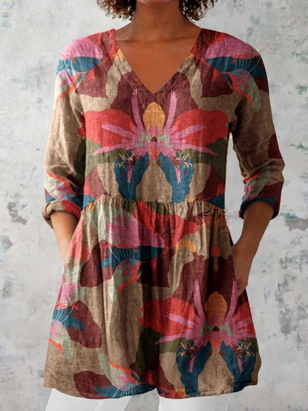 Addison | Long V-Neck Blouse
