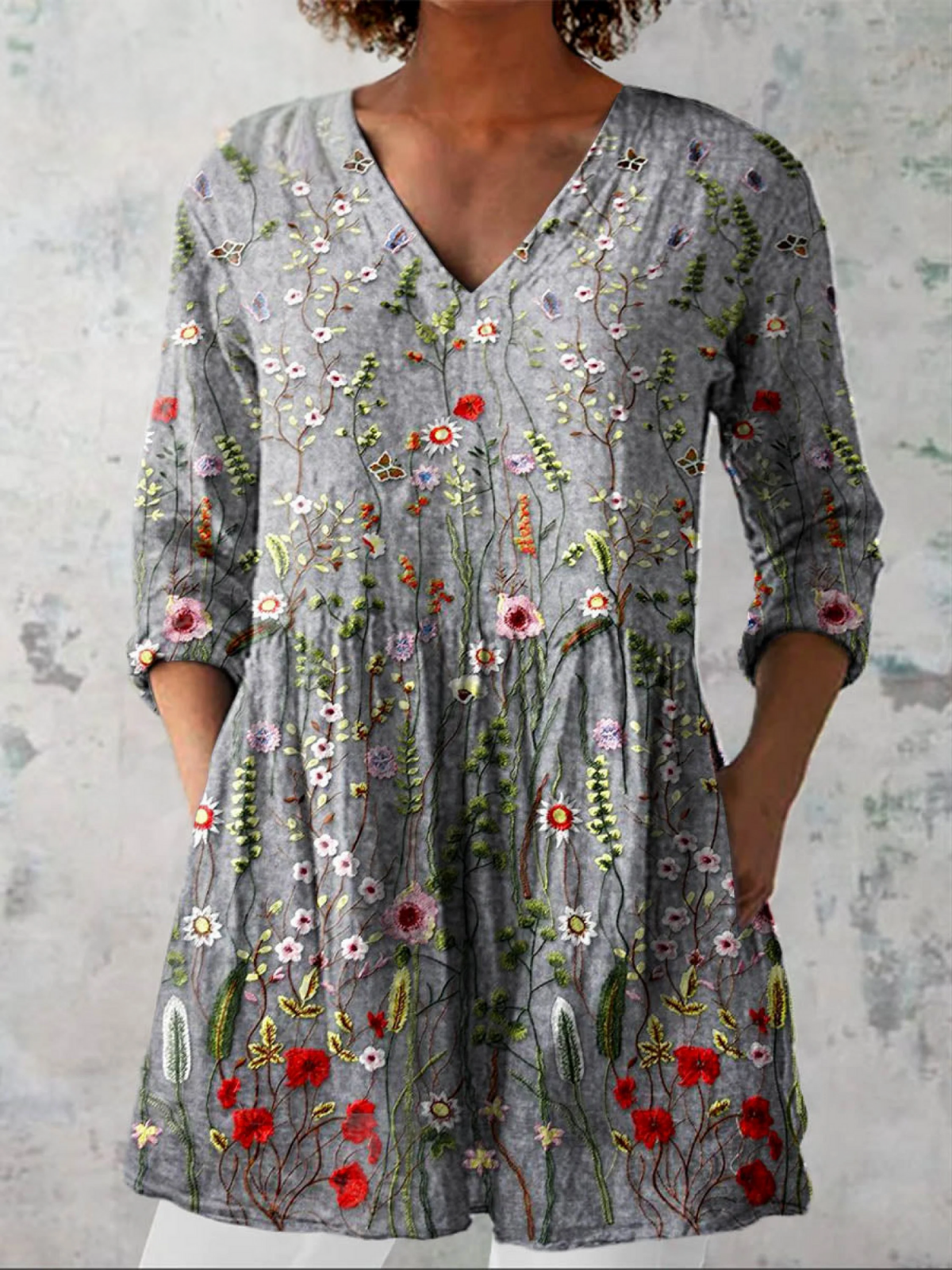 Maeve | Long V-Neck Blouse