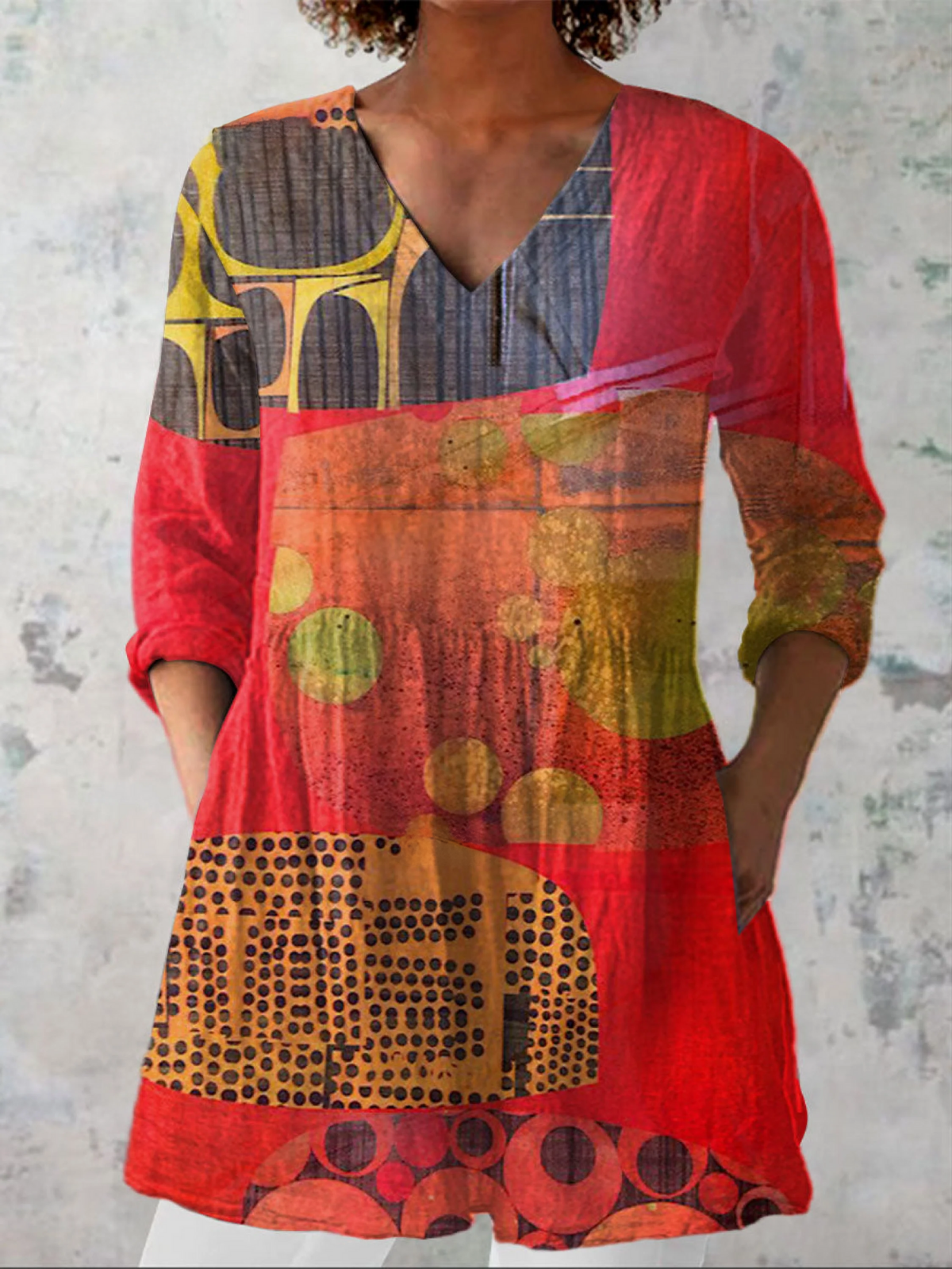 Lilia | Long V-Neck Blouse