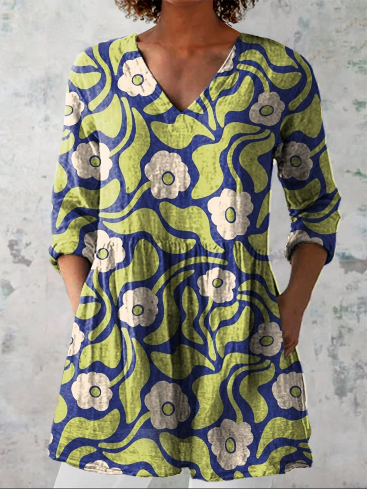 Aileen | Long V-Neck Blouse