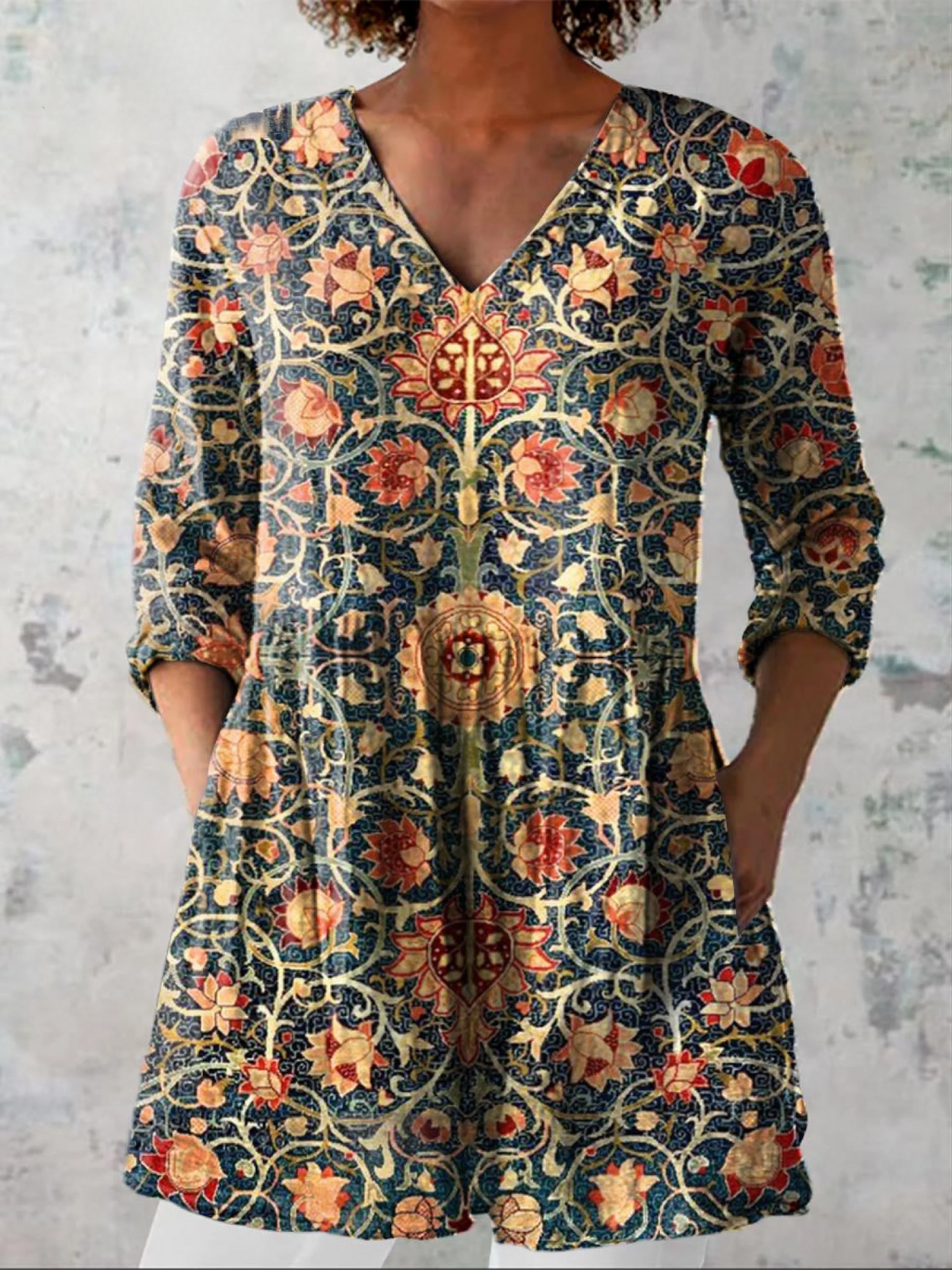 Elowen | Long V-Neck Blouse