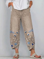 Rowena - Floral Print Casual Trousers