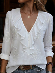 Celeste - Vintage Floral V-Neck Shirt