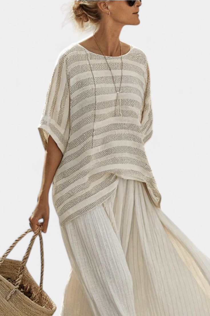 Lara | Comfortable Striped Top & Flowing Trousers