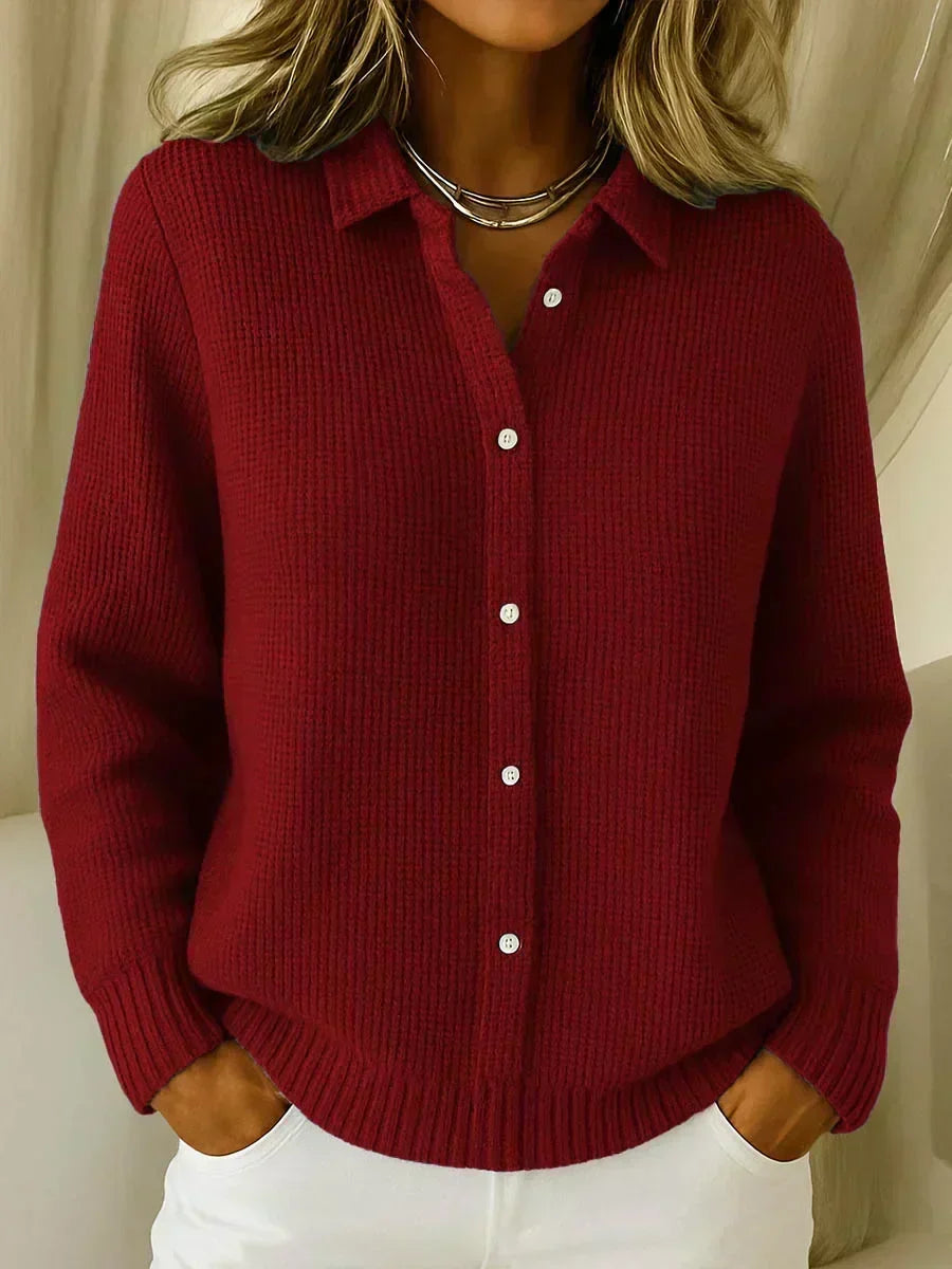 Camille - Textured Knit Button-Up Cardigan
