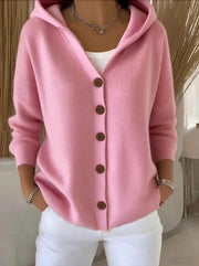Darienne - Hooded Button-Up Knit Cardigan