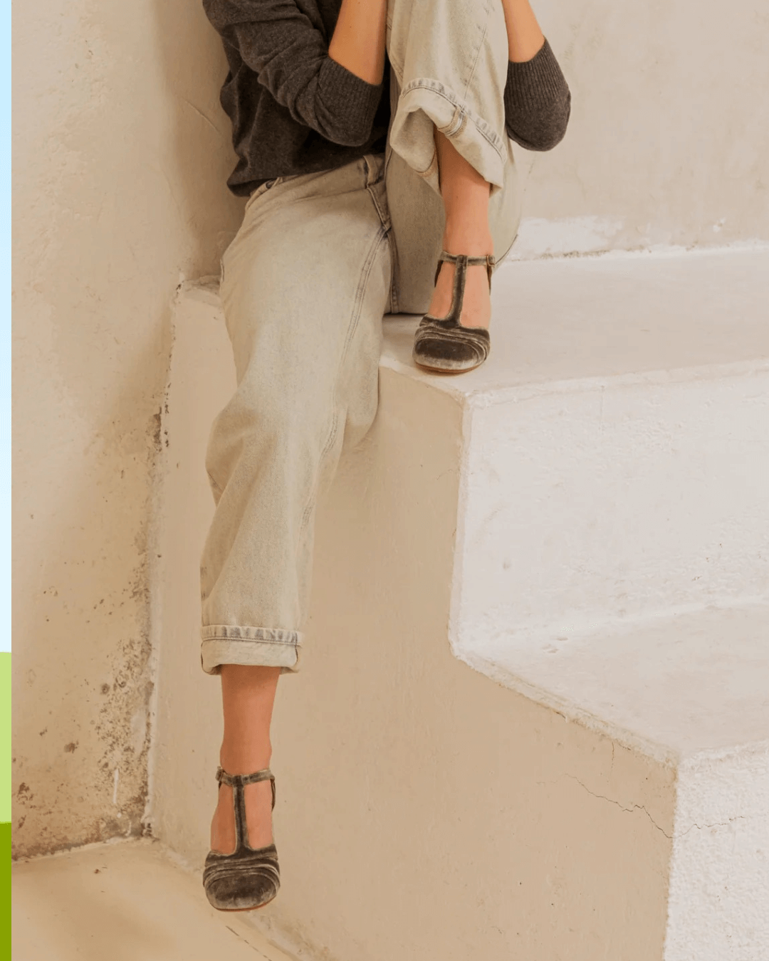 Woven Block Heel Sandals