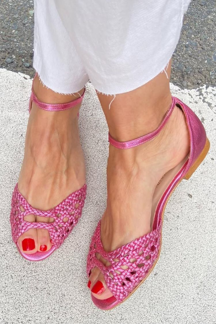 Isadora | Gold Woven Sandals