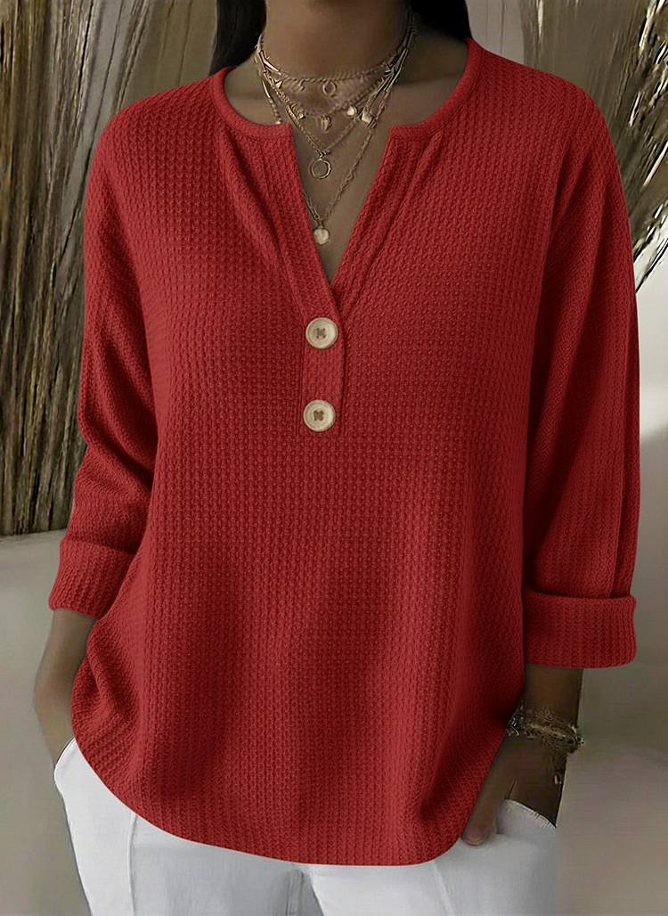 Lucinda - Henley Button Top