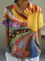 Lila | Colourful Patchwork Blouse