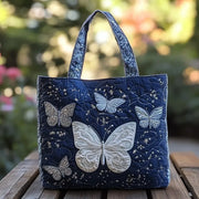 Silver Butterfly Quilted Bag
