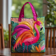Rainbow Flamingo Quilted Bag