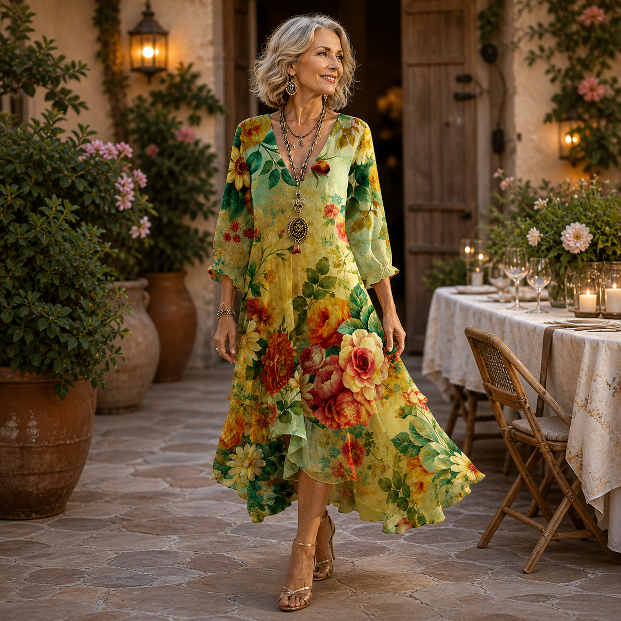 Janessa - Effortless Floral Midi Dress
