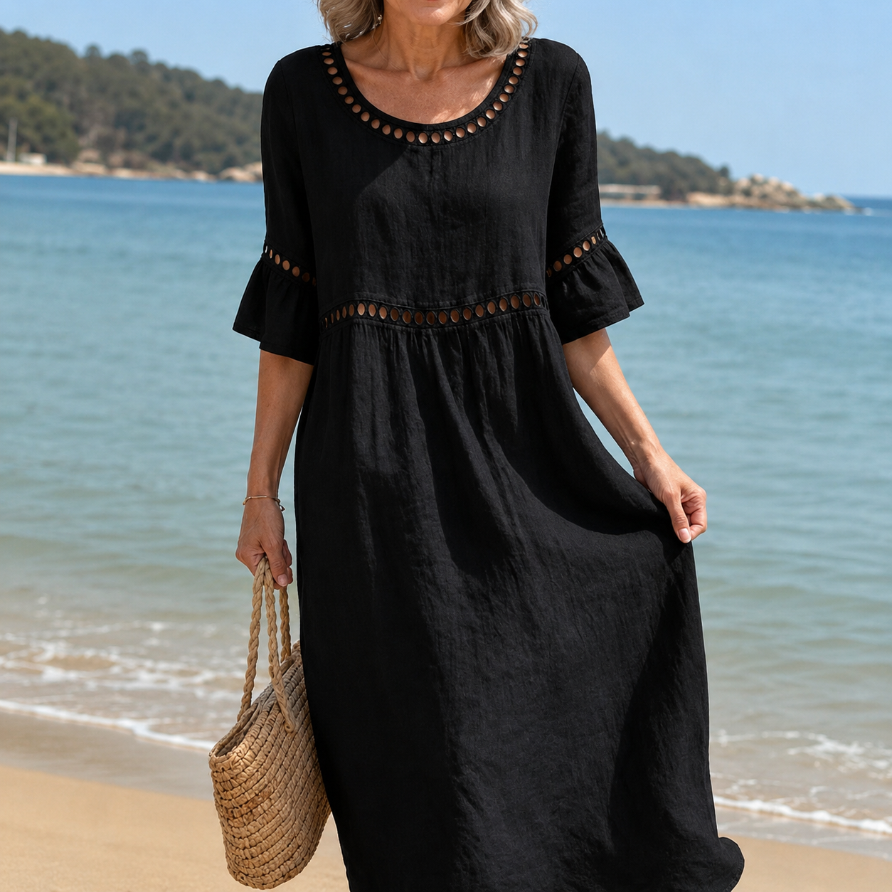 Helene - Soft Floral Beach Dress