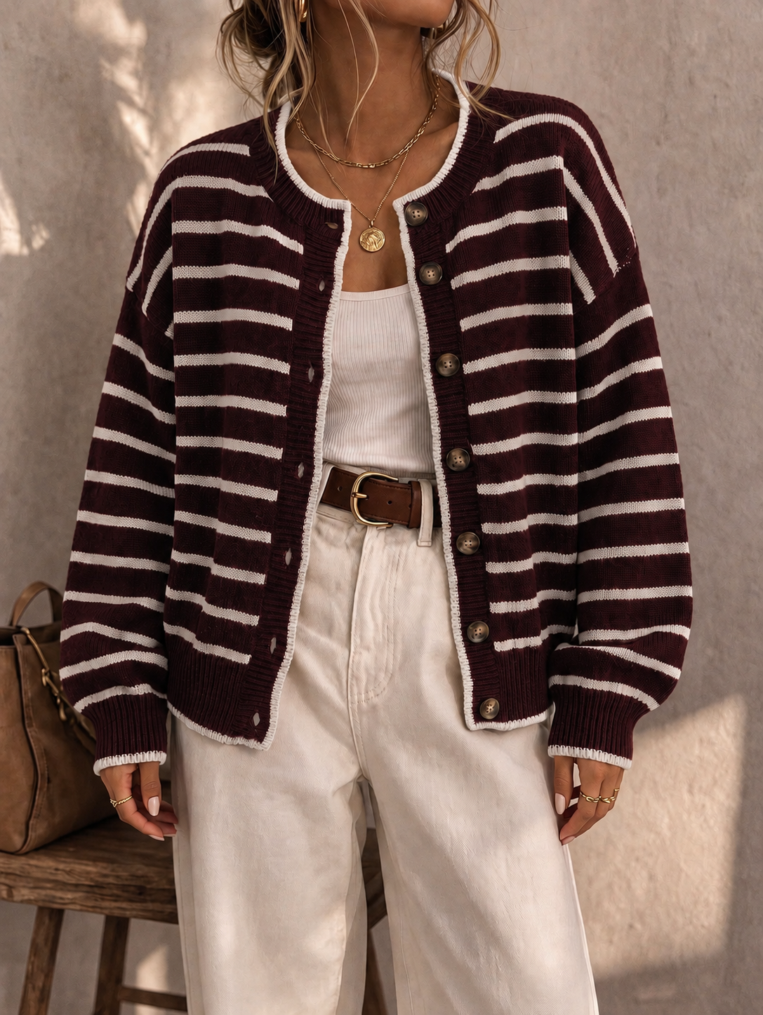 Mabel - Soft Striped Knit Cardigan