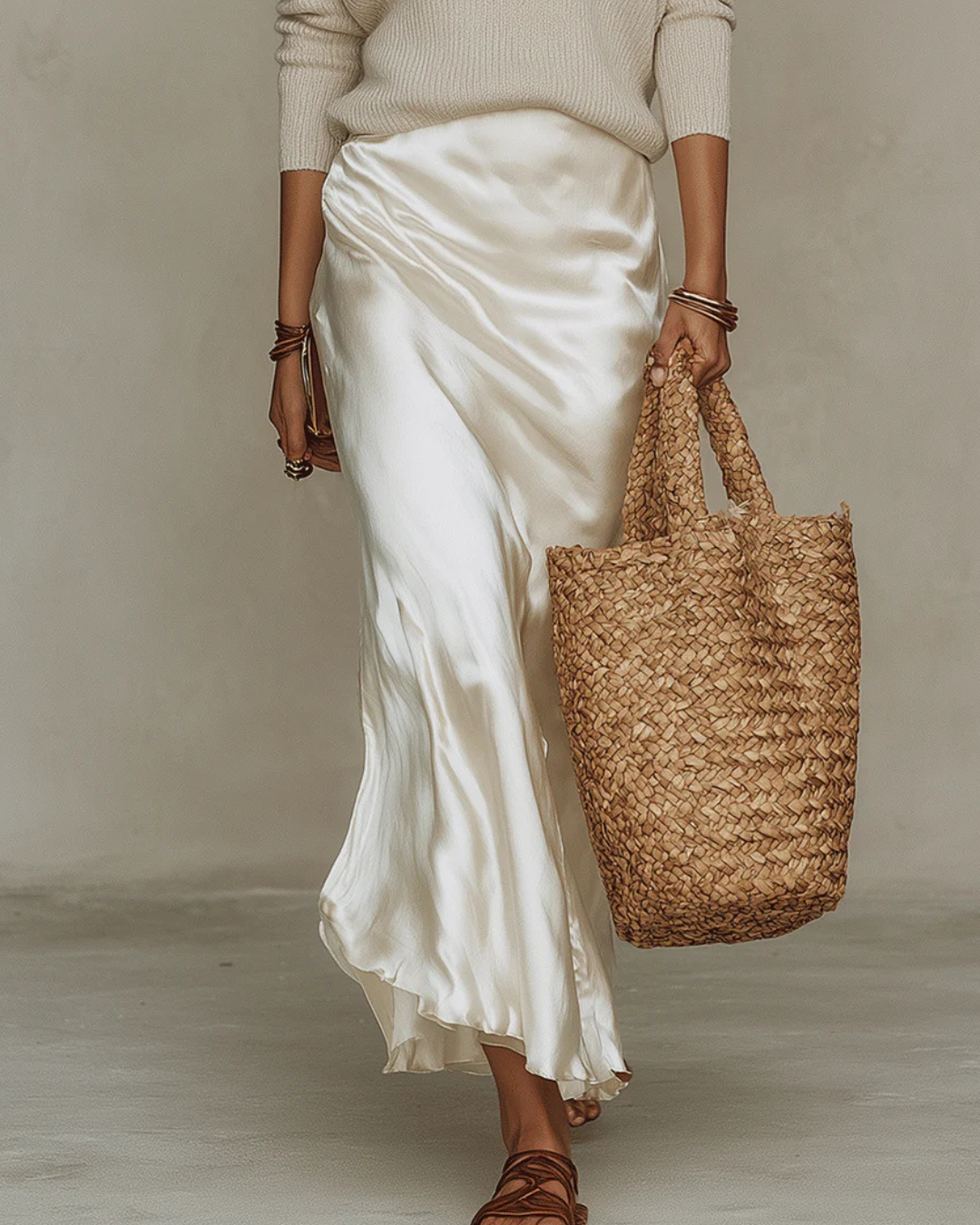 Anaïs – Elegant Satin Midi Dress