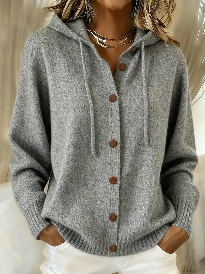 Brenda - Cozy Button Cardigan Hoodie
