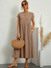 Flowing Midi Dress with Timeless Elegance