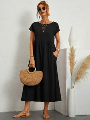 Flowing Midi Dress with Timeless Elegance