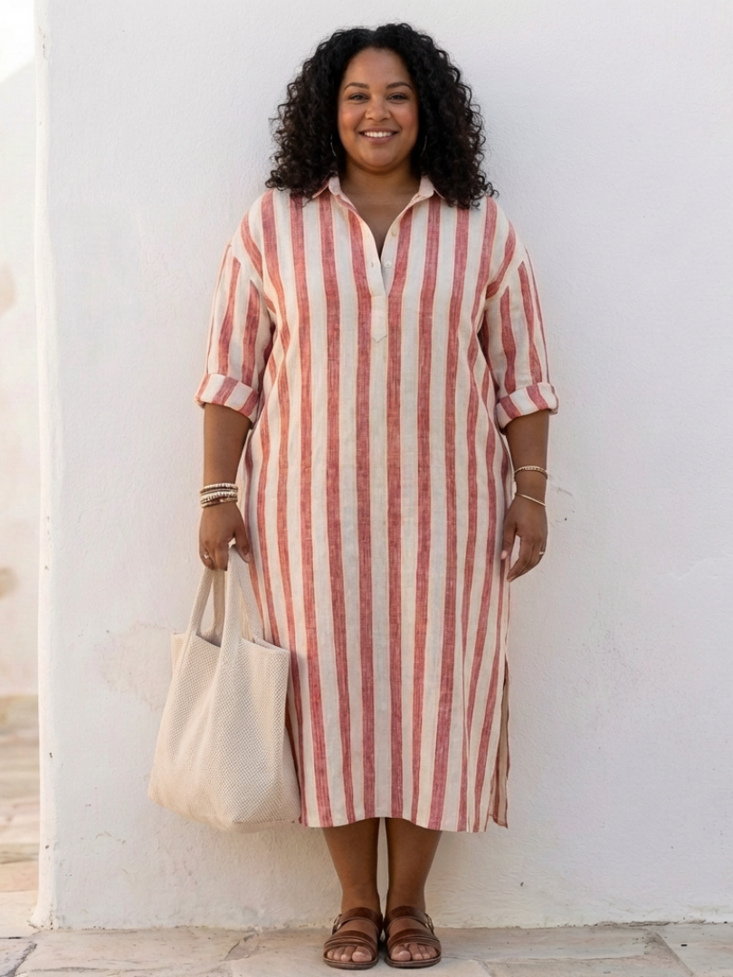 Naomi | Long Sleeve Striped Maxi Dress