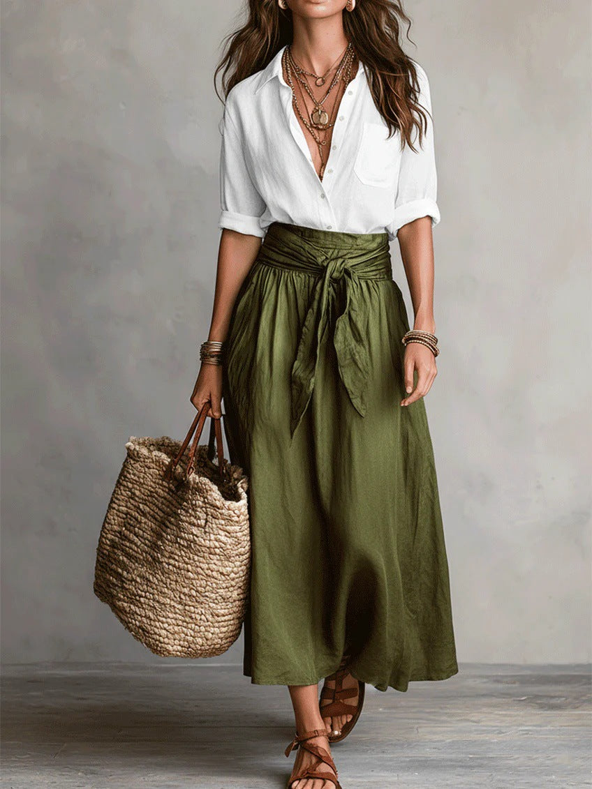 River - Two-Piece Set: Top & Midi Skirt