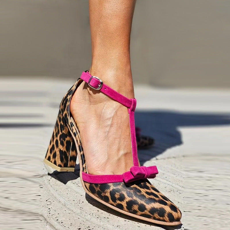 Court Shoes with Buckle and Block Heel