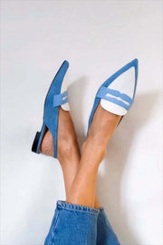 Blue Slingback Loafers