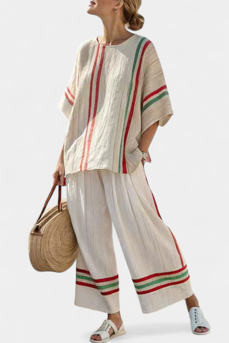 Bente | Comfortable Boho Print Blouse & Relaxed Trousers