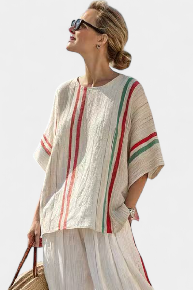 Bente | Comfortable Boho Print Blouse & Relaxed Trousers