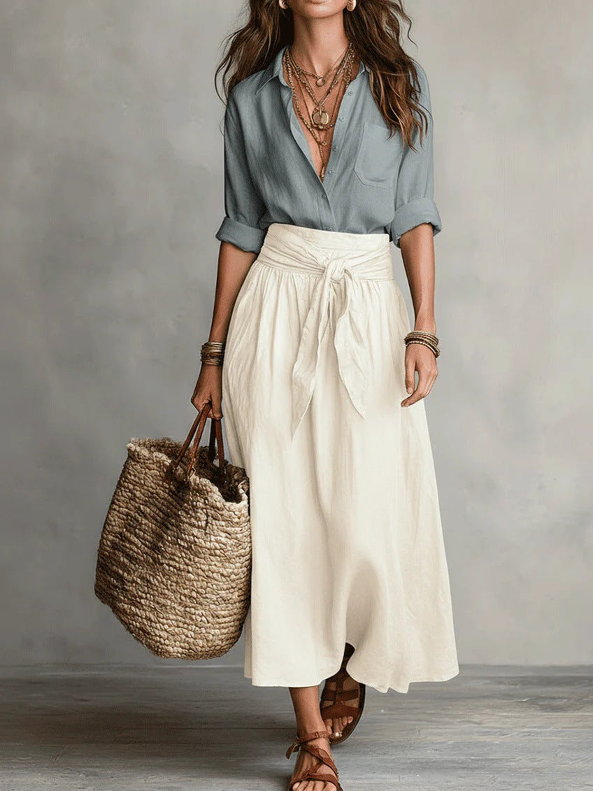 River - Two-Piece Set: Top & Midi Skirt