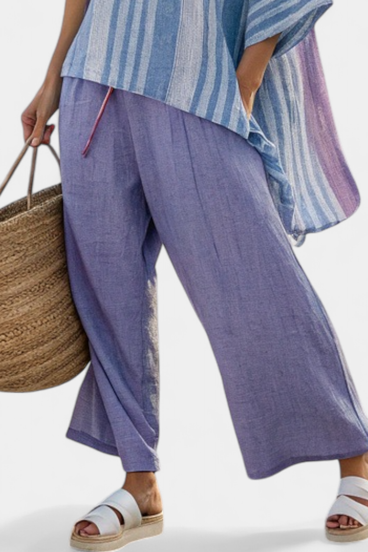 Demi | Elegant Lavender & Sky Blue Top & Trousers