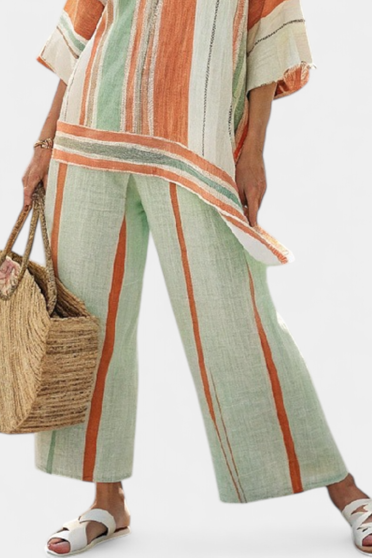 Noa | Elegant Asymmetric Top & Wide-Leg Trousers