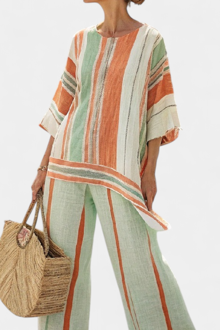 Noa | Elegant Asymmetric Top & Wide-Leg Trousers