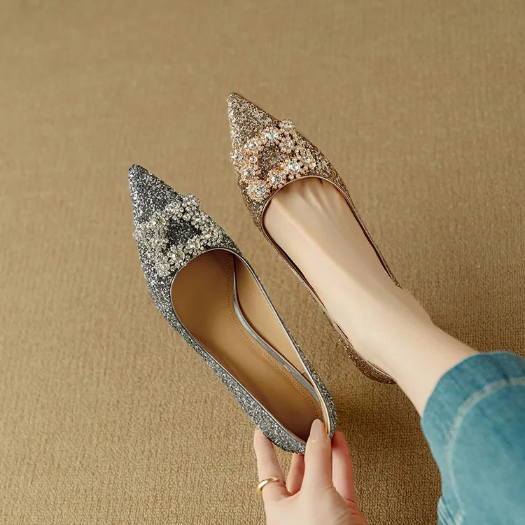 Gloria – Glitter Court Shoes