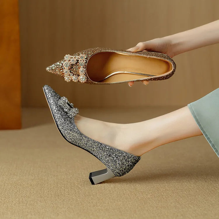 Gloria – Glitter Court Shoes