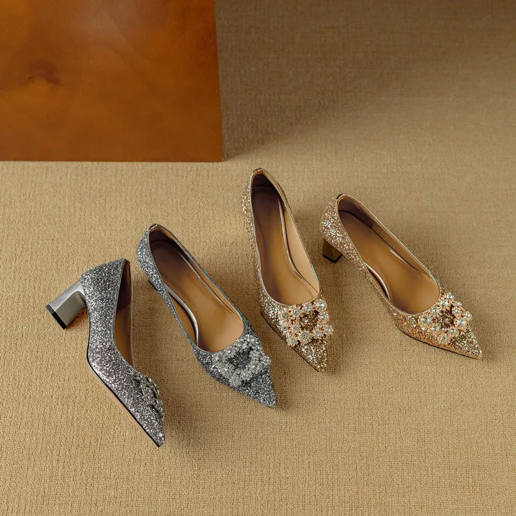 Gloria – Glitter Court Shoes