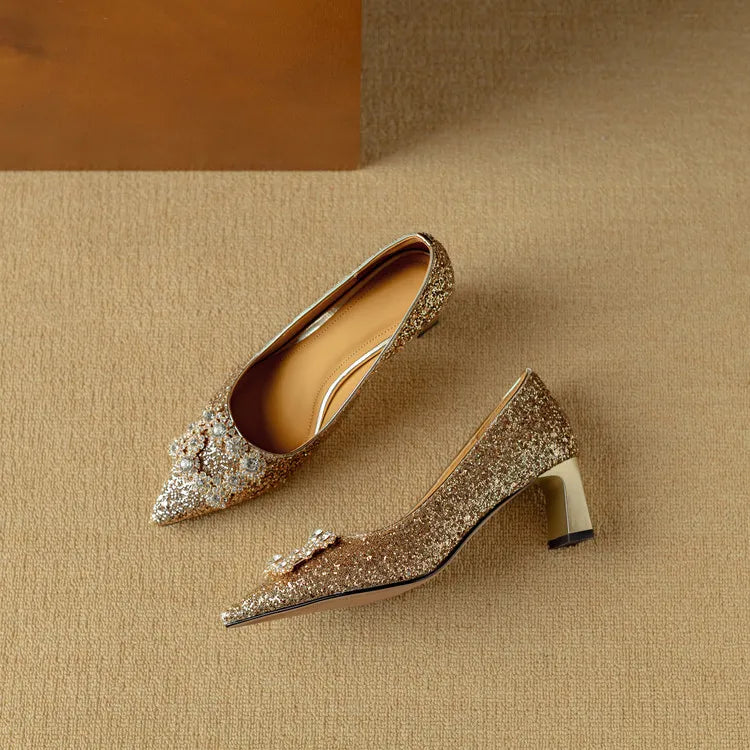 Gloria – Glitter Court Shoes
