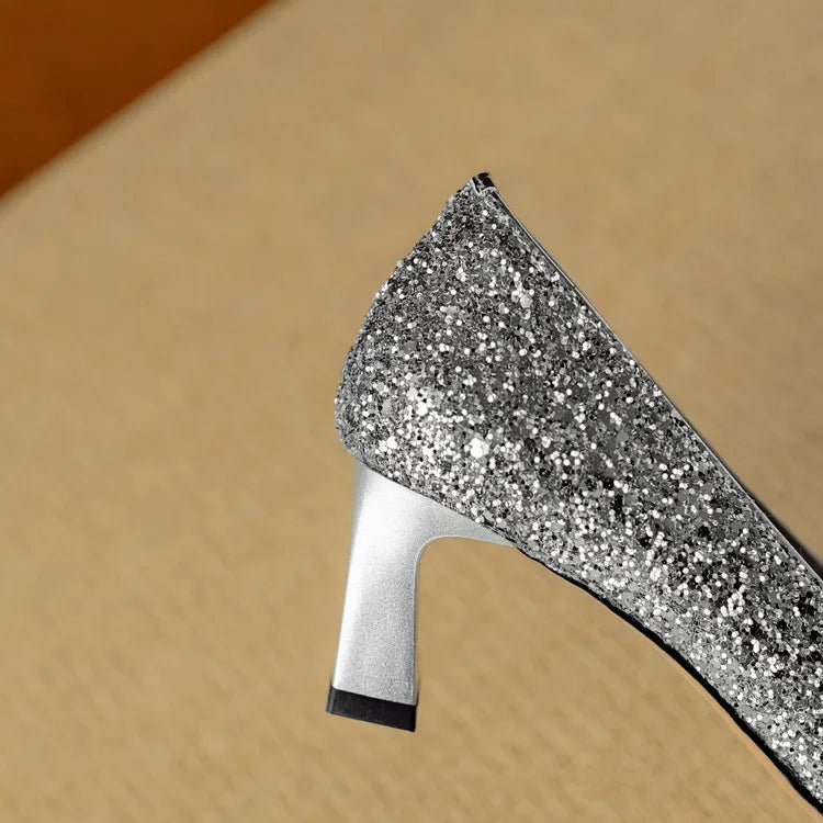Gloria – Glitter Court Shoes