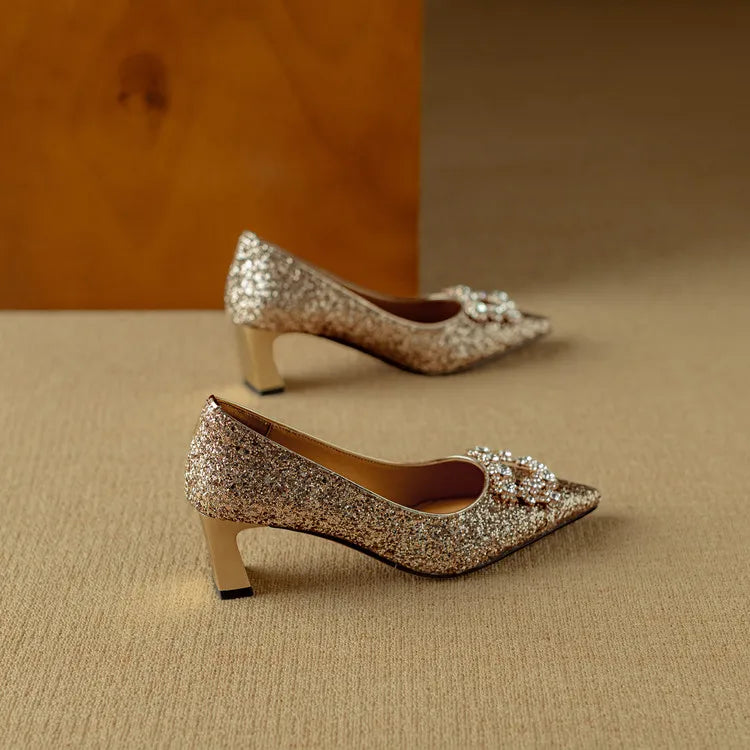 Gloria – Glitter Court Shoes