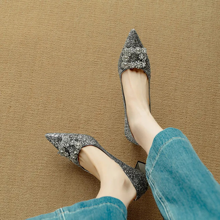 Gloria – Glitter Court Shoes