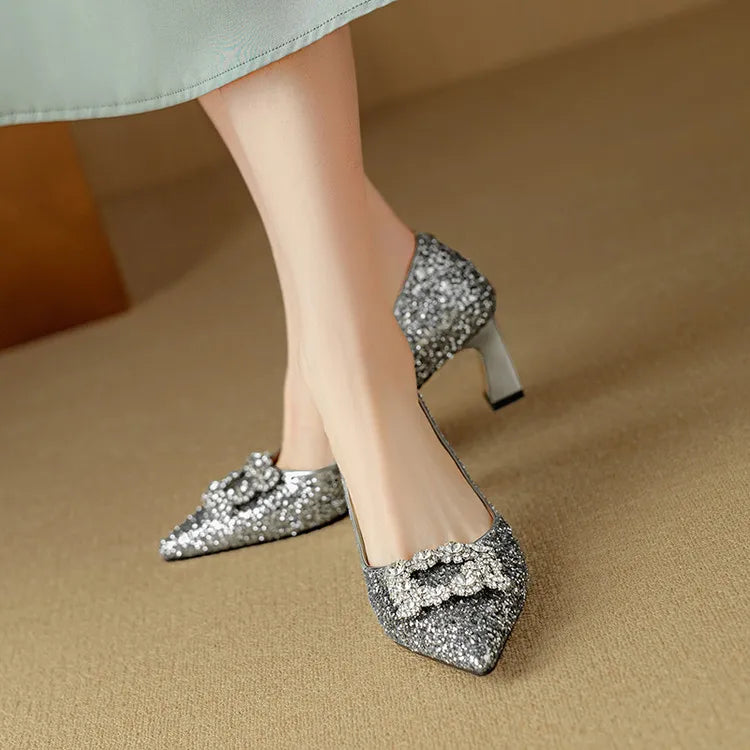Gloria – Glitter Court Shoes