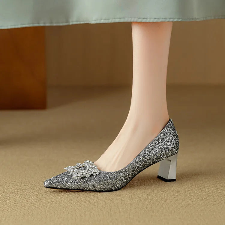 Gloria – Glitter Court Shoes
